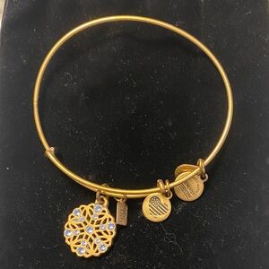 Alex and Ani Gold Bracelet with Blue Charms